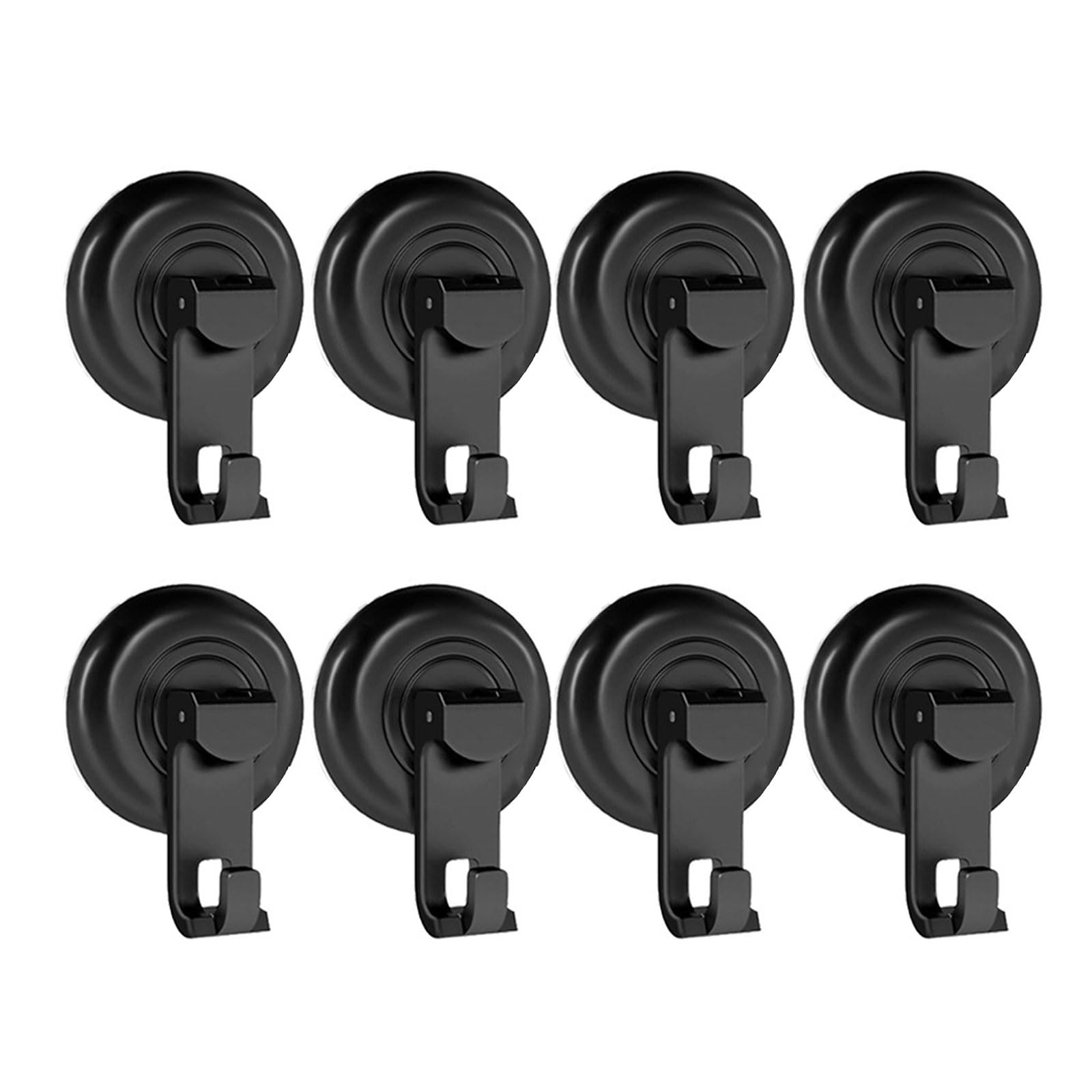 Msioytog 8 Black 4Pcs / 8Pcs Bathroom Suction Cup Hanging Hooks Heavy Duty Vacuum Towel And Loofah Holders Removable Robe Storage Rack Vacuum Suction Technology