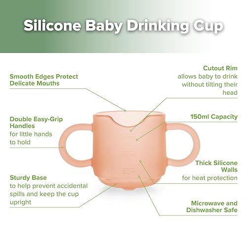 Miniatura 4 de haakaa Taza de entrenamiento de silicona para bebés, taza abierta de aprendizaje para bebés de 6 meses en adelante, a prueba de caídas, sin BPA, 5