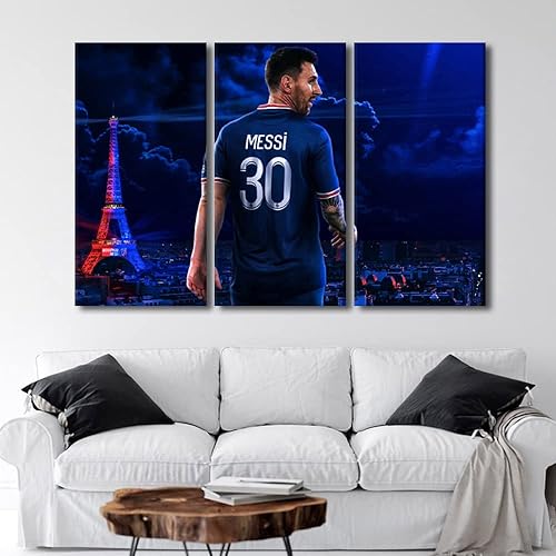 Miniatura 85 de TISHIRON 3 paneles CR7 Cristiano Ronaldo - Póster en lienzo para decoración de pared, pelota deportiva, casa moderna, para club, arena, sala