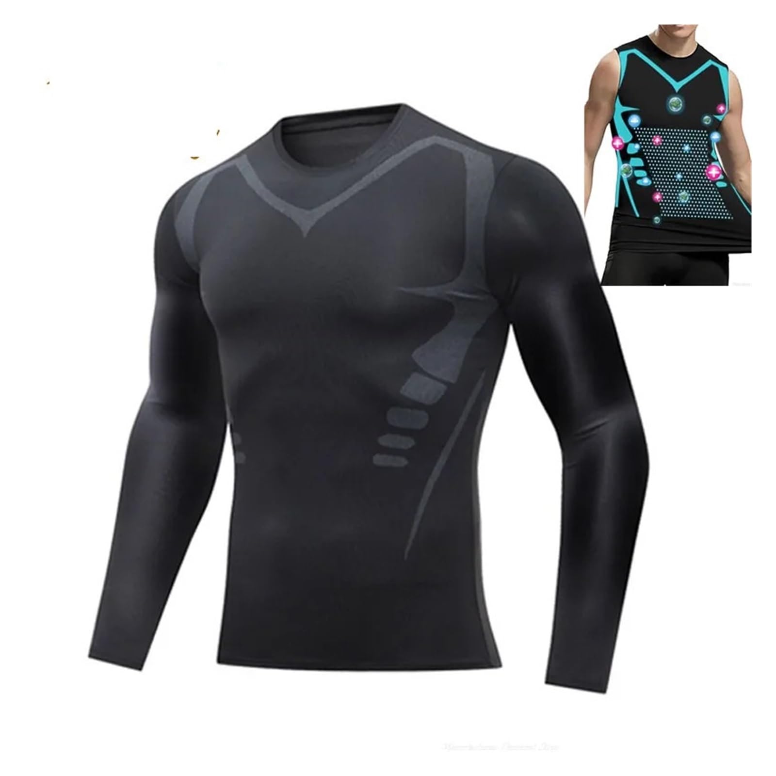 Tops Moldeadores Para Hombre Chaleco moldeador de manga larga for hombre, chaleco adelgazante, moldeador de cuerpo, camiseta sin mangas de compresión, camisas de entrenamiento for Fitness con Control