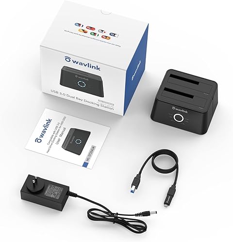 Miniatura 9 de WAVLINK USB 30 a SATA IIIIII - Estación de acoplamiento de disco duro externo de doble bahía para disco duroSSD de 2535 pulgadas con UASP 6 Gbps
