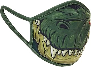 Wild Republic Wild Smiles Childs Face Mask, Reusable Face Mask, Washable Face Mask, Half Face Mask, Crocodile Print Design, Fashion Face Mask (25904)