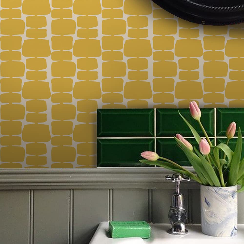 Modern Art Vinyl Wallpaper Peel&Stick Contact Paper for Living Room Bedroom, Removable Wall Sticker Decal for Funiture Drawer Carbinet, 15.7x196.9inch