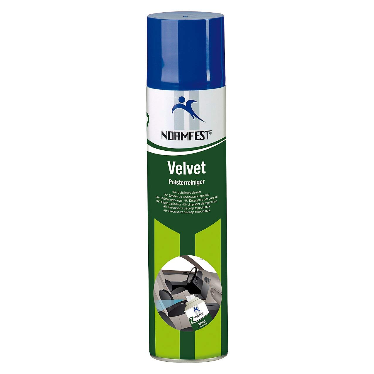 AUPROTEC Pistolengriff + Normfest Polsterreiniger Velvet Auto Innenreiniger Fleckenentferner Reiniger Schaum 3x 400ml