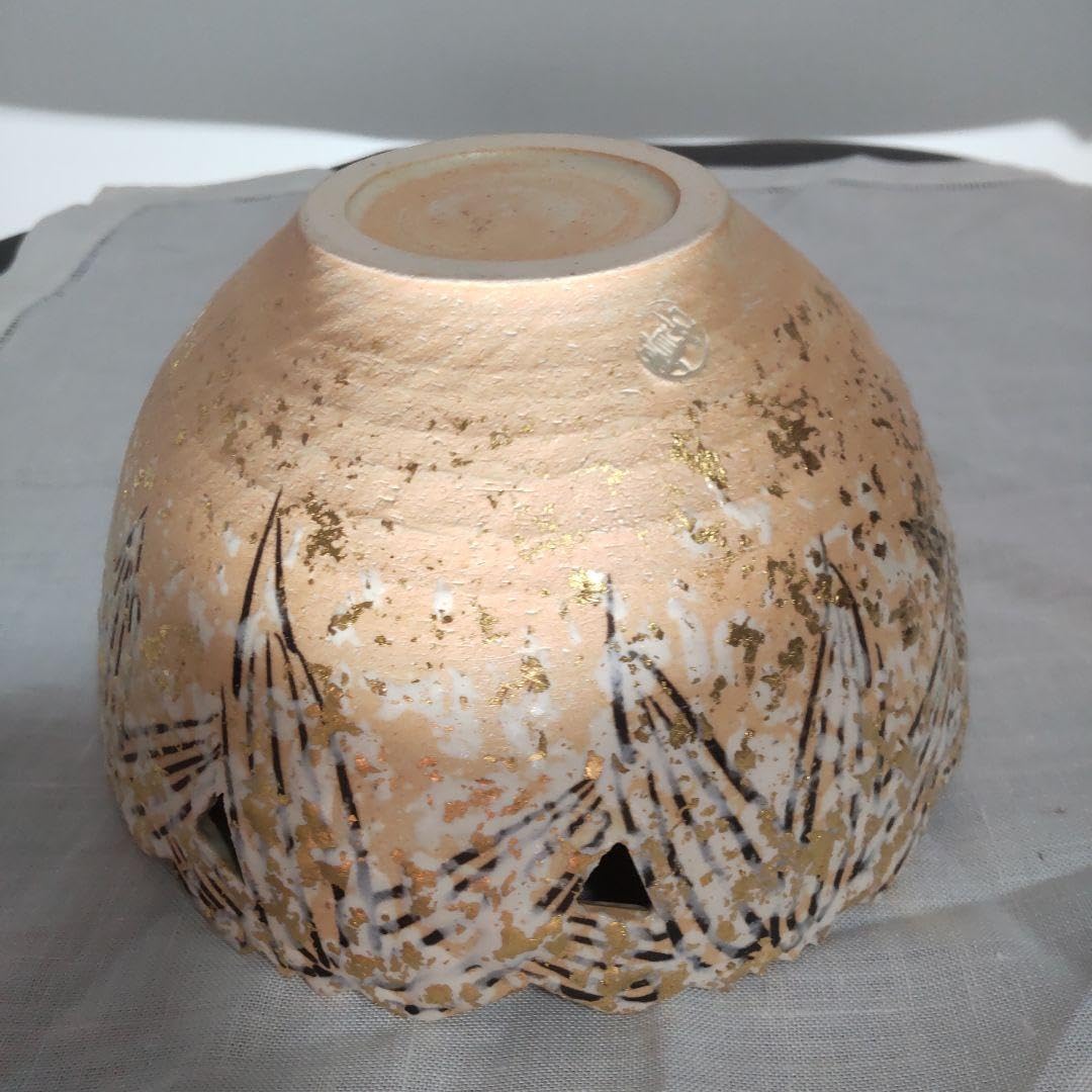 鉢 金彩雪笹 貴古窯 供箱 供布 京焼 京焼 名工