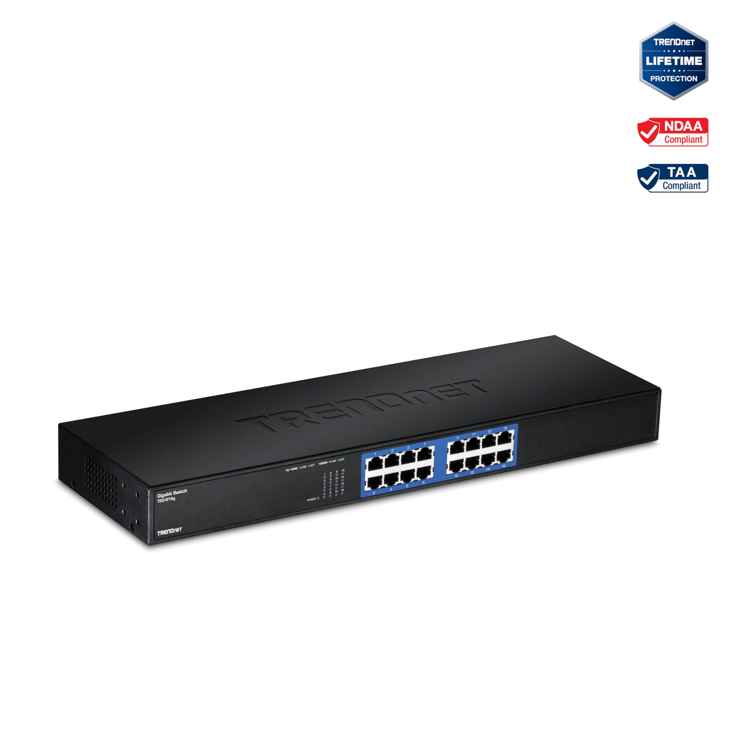 Amazon.com: TRENDnet 16-Port Unmanaged Gigabit GREENnet Switch, 16