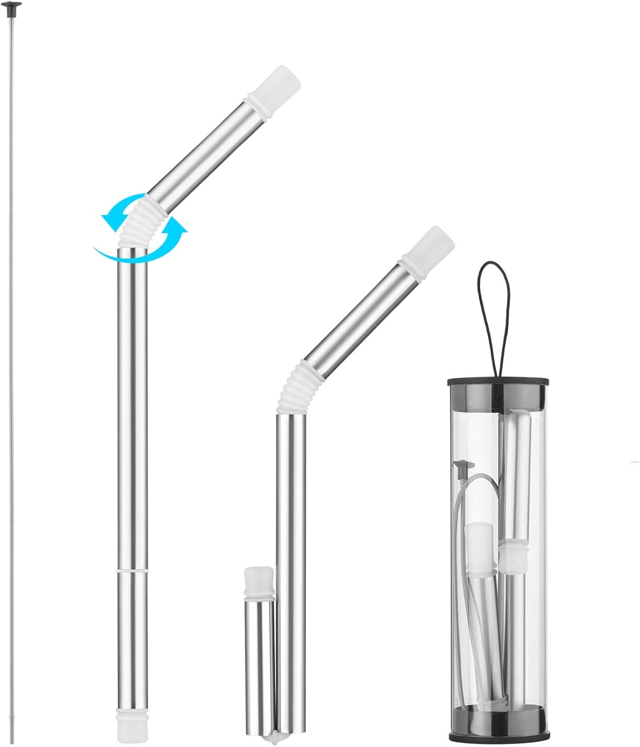 Collapsible Reusable Straws Stainless Steel, Reusable Metal