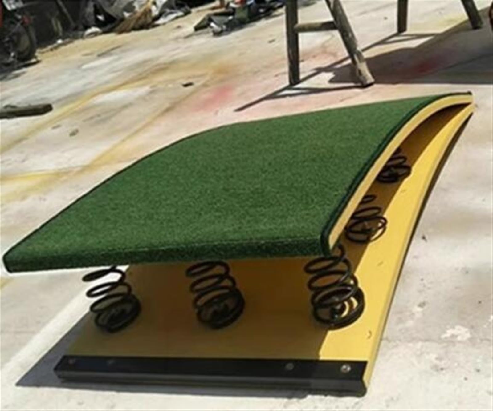 RENLXFI Gymnastics Springboard, Pro Curved Spring Board Elastic Ramp with 6 Spring, Sport Equipment for Vaulting Training orTeens Backflip High Jump