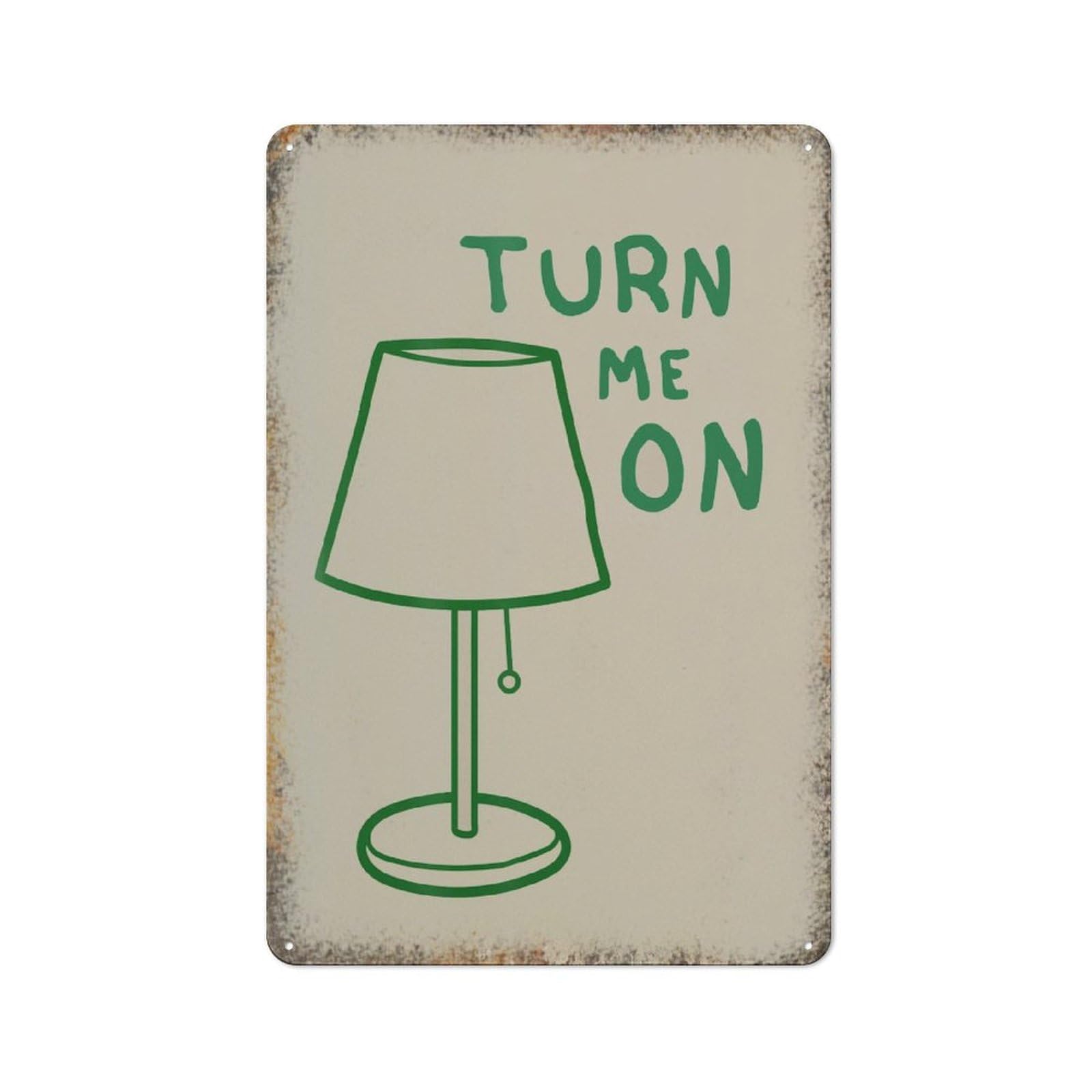 Turn Me On Lamp Funny Bedroom Wall Art Trendy Minimalist Home Decor Signs 8 * 12inch
