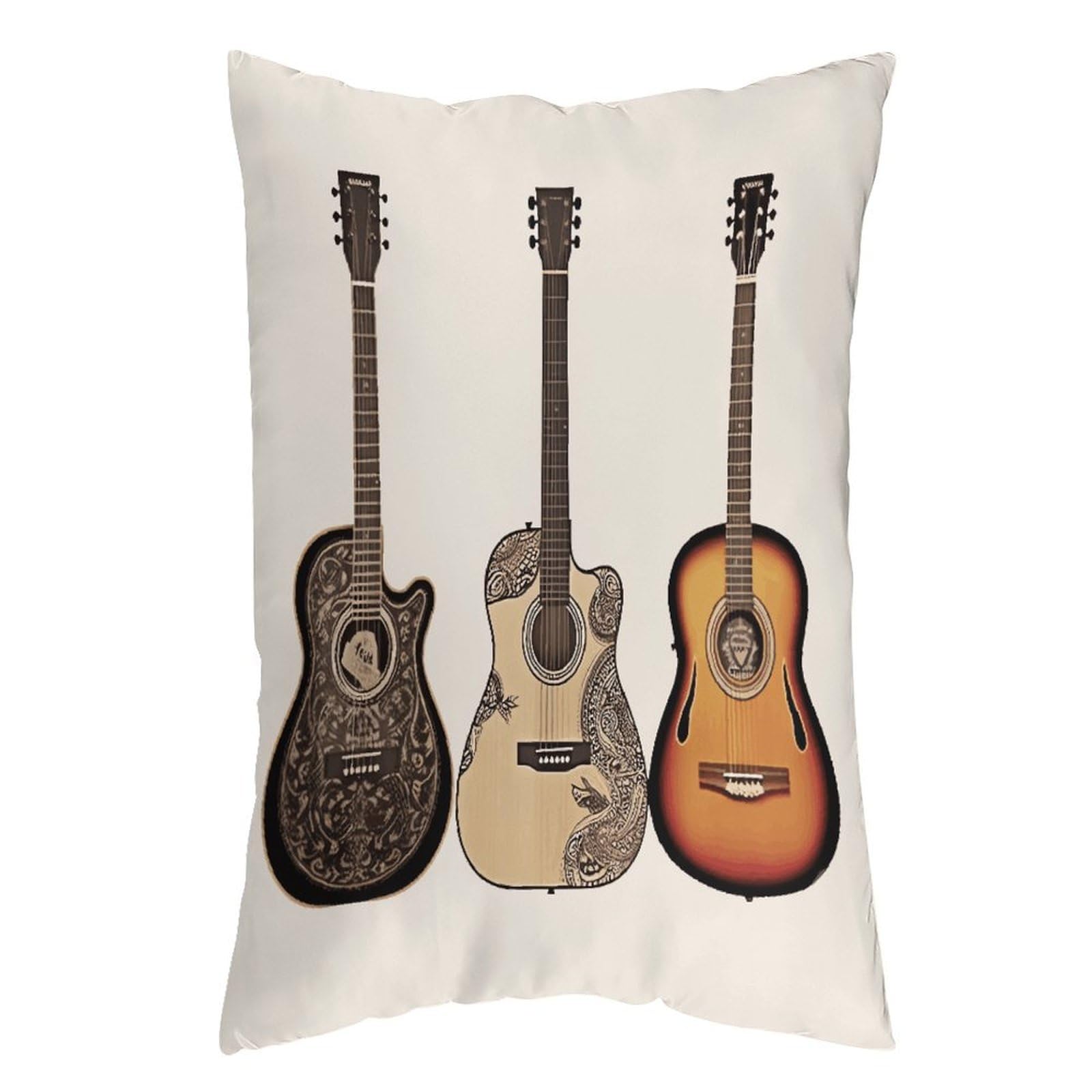 FekiLoot Guitar Throw Pillow Cover Soft Pillowcase with Hidden Zipper Lumbar Decorative Throw Pillow Covers Luxury Cozy Pillows Shams Rectangle Cushion Cases