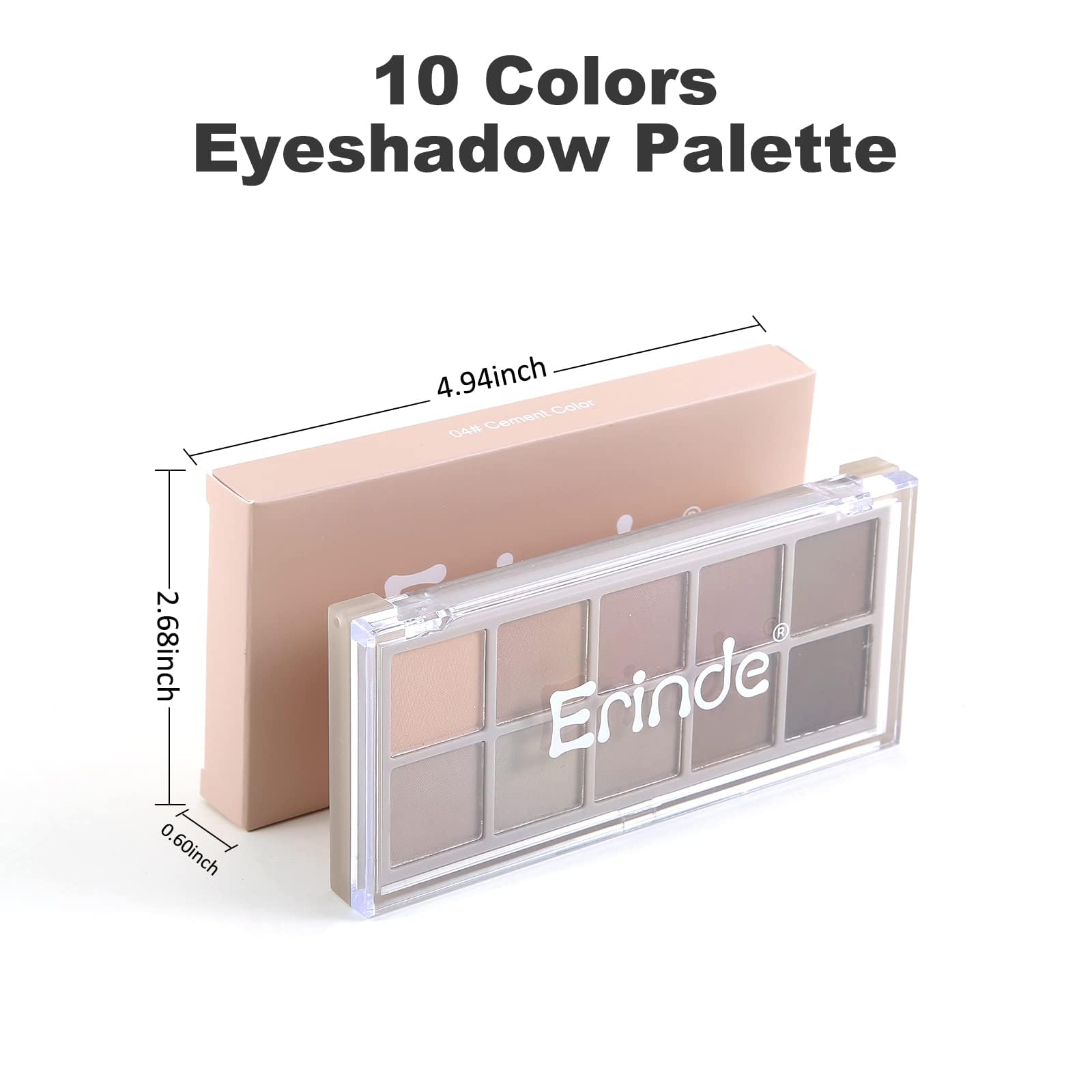Erinde 10 Color Matte Eyeshadow Palette - Cement -8