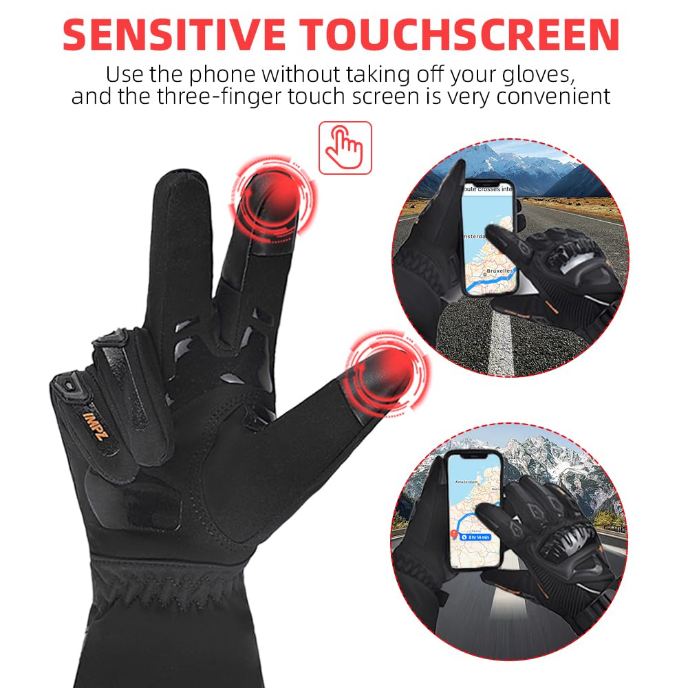 Guanti da moto antivento impermeabili Guantes Moto Donne Moto Guanti da Equitazione Touch Screen Moto Motocross Guanti Inverno per Lady