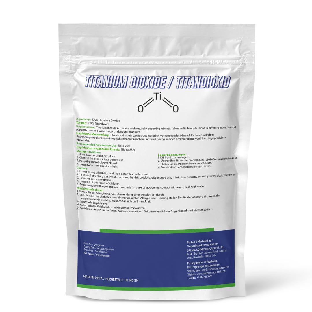 Titanium Dioxide Powder- 19.5 ounce Titanium Dioxide Powder Cosmetic Grade Titanium Dioxide Powder for Soap Making sunscreen Powder Non-GMO Paraben & Sulfate free (19.50 Ounce (Pack of 1))