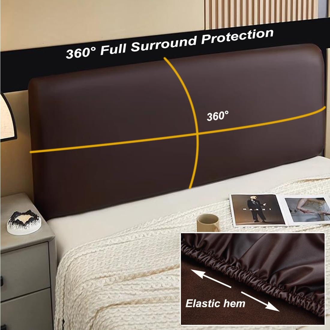 Bettkopfteil Hussen Bett Kopfteil Bezug/Überzug 180 Leder,Elastisch Kopfteilbezug Schwarz,Staubdichte Dehnbare Schutzhülle Für Schlafzimmer Kopfteil (Color : Silver Gray, Size : 170-190cm)