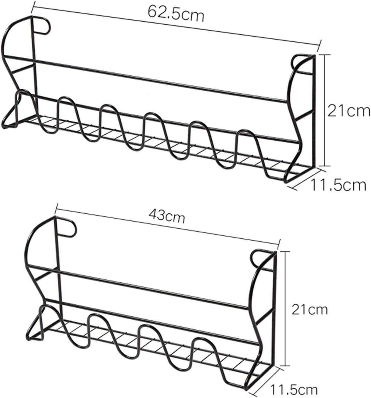 Wall Mounted Shoes Rack, Shoes Holder Storage Organizer Shelf,Door Shoe Hangers, Slipper Frame, with Sticky Hanging Strips, Suitable for Most Shoes (Size : 62.5 * 11.5 * 21cm)
