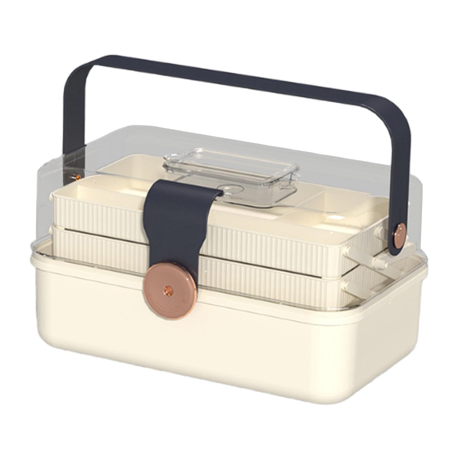 jojomis Medical Box Organizador de primeros auxilios – Estuche de medicina de gran capacidad de 3 capas con cerradura para niños, kit de emergencia portátil a prueba de polvo para el hogar, lugar de