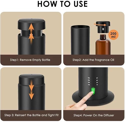 Miniatura 6 de Difusor de aceite esencial de aroma sin agua para hotel, toda la casa, habitación grande, oficina, hogar, 6.8 fl oz de gran capacidad, cubre 1500