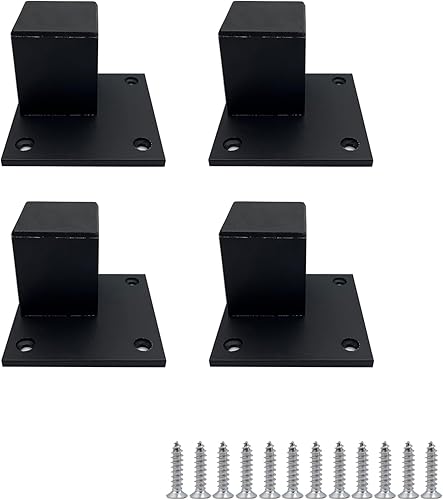 Miniatura 7 de Yuqim Juego de 4 patas de metal de 2 pulgadas para muebles, patas cuadradas para gabinete, patas modernas, patas de repuesto para muebles, mesa,