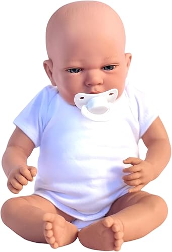 Mameluco de muñeca bebé blanco - Se adapta a muñecas de 15 a 18 pulgadas