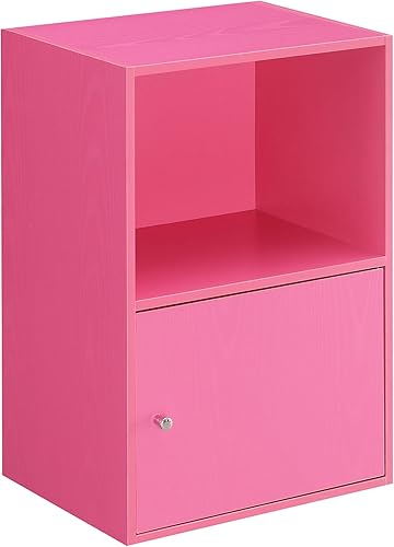 Convenience Concepts Xtra Storage - Armario de 1 puerta con estante, color rosa