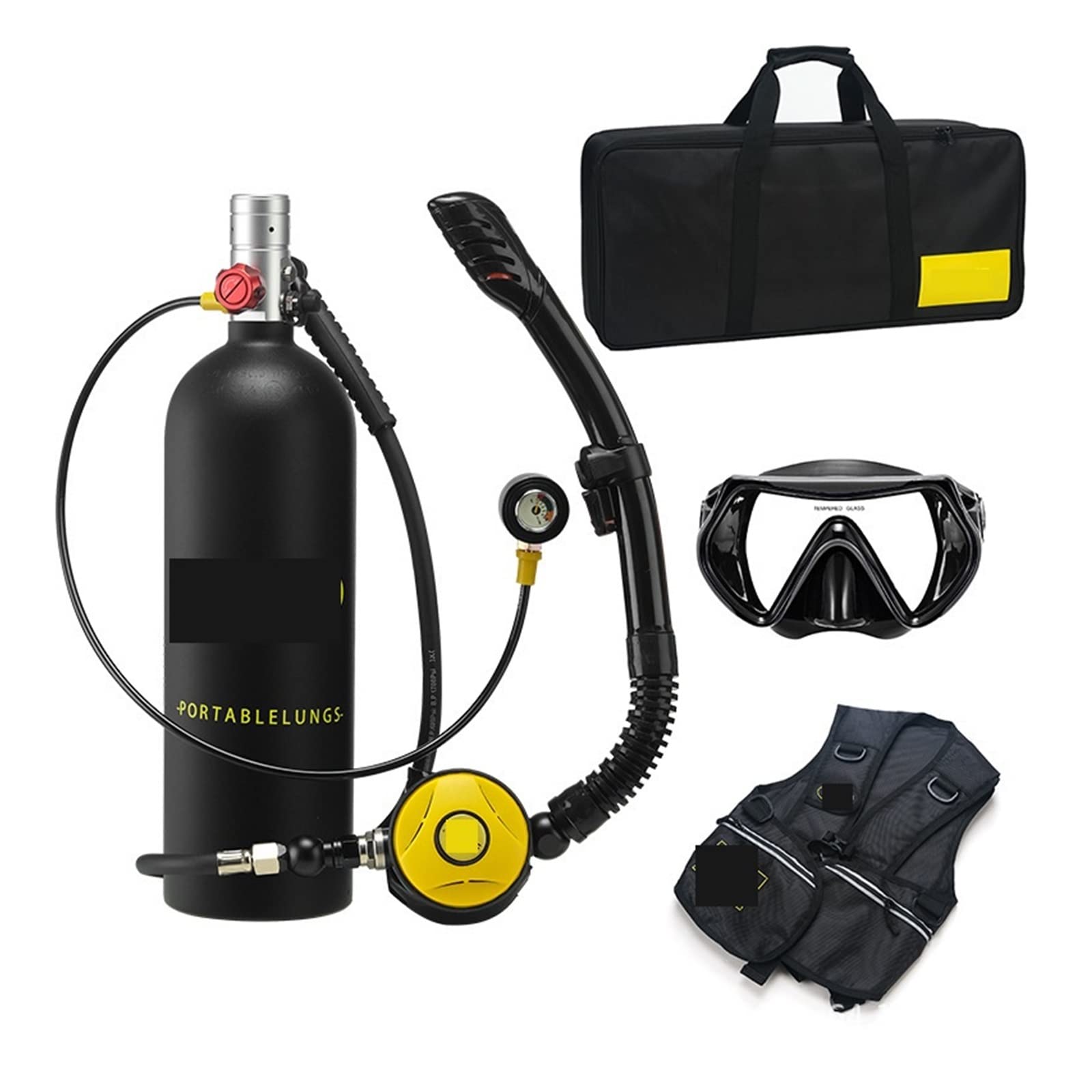 Dcdcd Silverhead In Black Bottle 2L Diving Snorkeling Equipment Breathing Tube(Silverhead In Black Bottle)