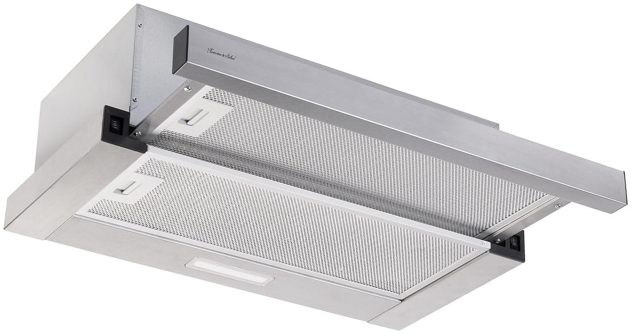 Rosenstein & Söhne Abzugshaube Flachschirm-Dunstabzugshaube Umluft 350m³/Std. silber