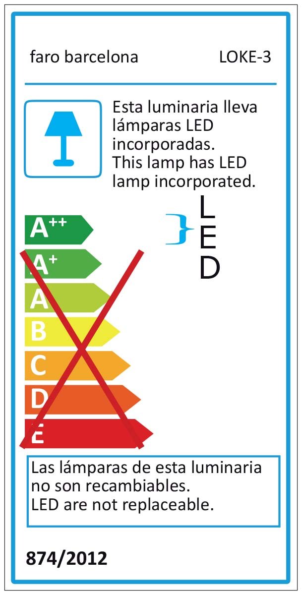 Faro Barcelona 40996 - LOKE Einbaulampe Chrom