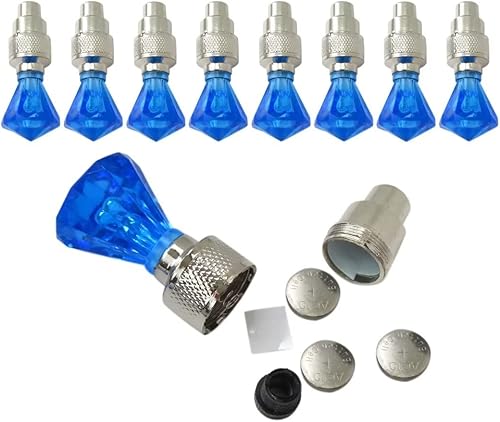 Miniatura 8 de 8 luces LED con forma de gema, vástago de válvula de rueda, tapa de rueda de automóvil, neumático, vástago de válvula de aire, tapa de luz LED,