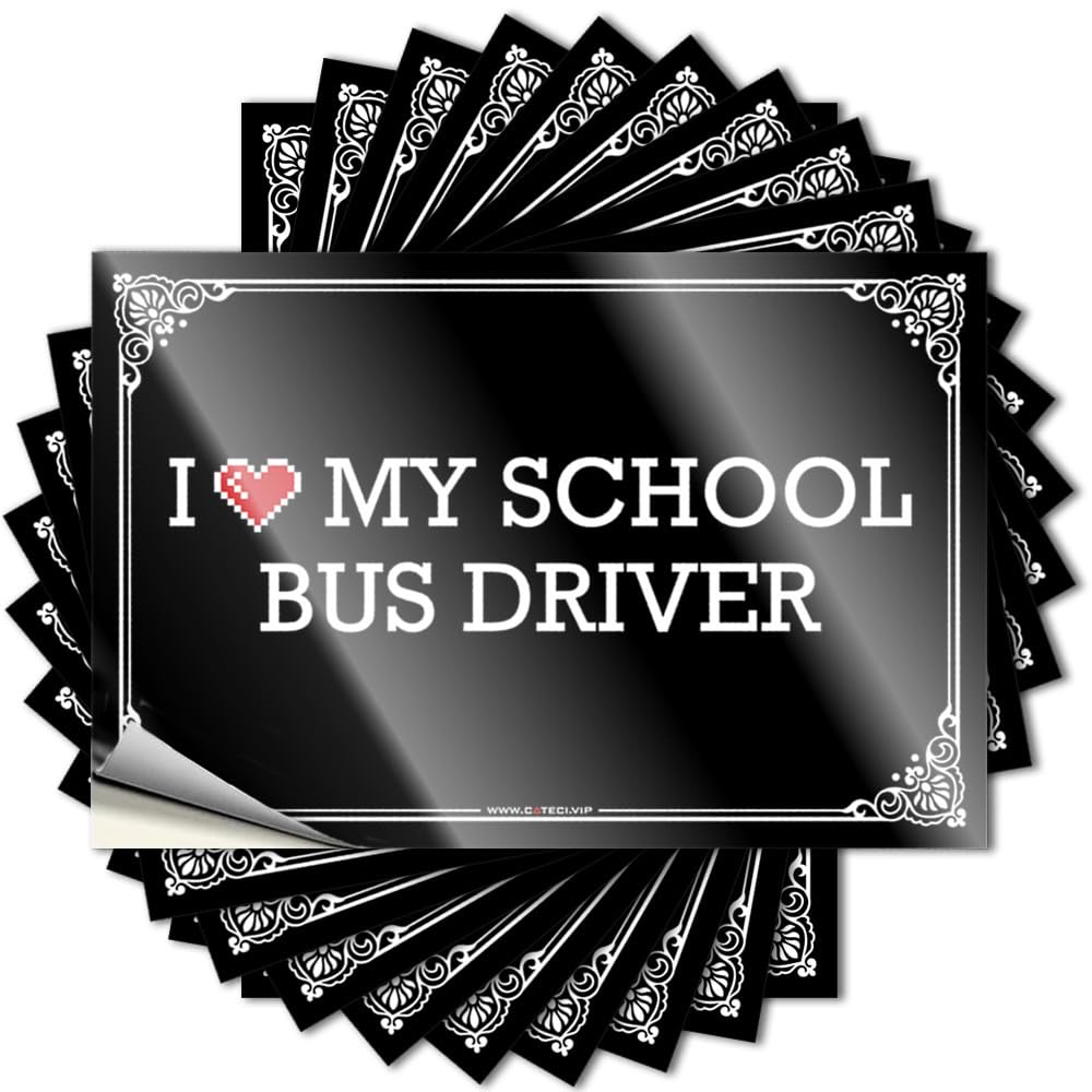 Decal Bumper Cool I Love My School Bus Driver for Western - Room Decor Indie Aesthetic Easy Peel Removable(6X9CM)