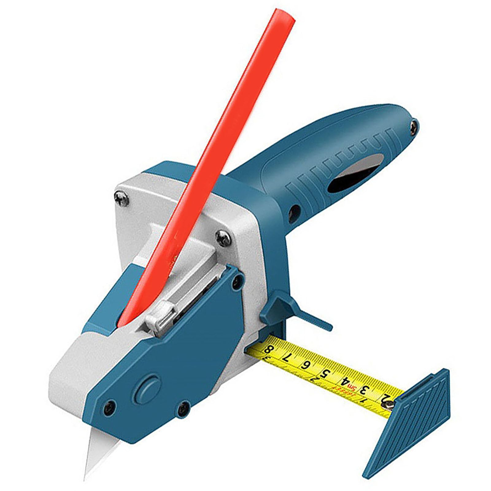 Veemoon Coupe-plaques de Plâtre avec Lame Rapide et Poignée Ergonomique en Alliage D'aluminium, Outil de Découpe Précis avec Mètre Ruban Intégré pour Artisan Plaquiste