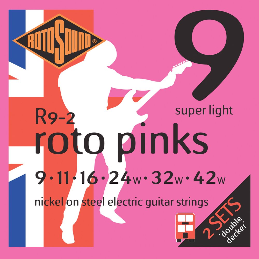 RotosoundR9-2 Nickel Super Light Gauge Double Decker Electric Guitar Strings (9 11 16 24 32 42)
