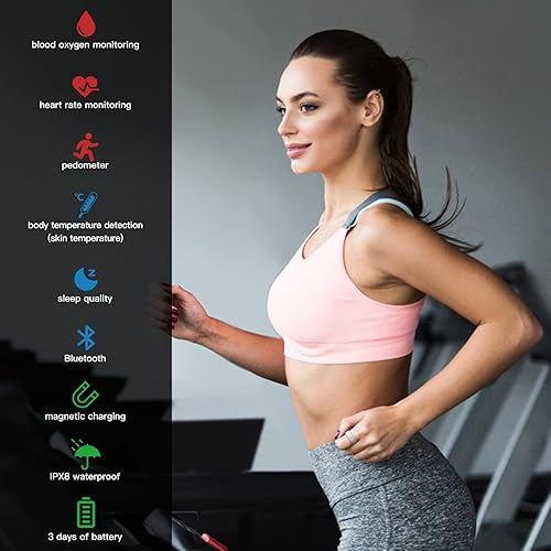 Miniatura 2 de Fitiger Anillo inteligente, salud - Rastreador de actividad física para monitor de frecuencia cardíaca 247, sueño, oxígeno en sangre, temperatura