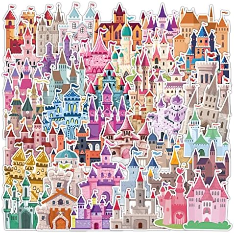 Amazon.com: 40PCS Princess Castle Stickers for Kids and Girls Laptop ...