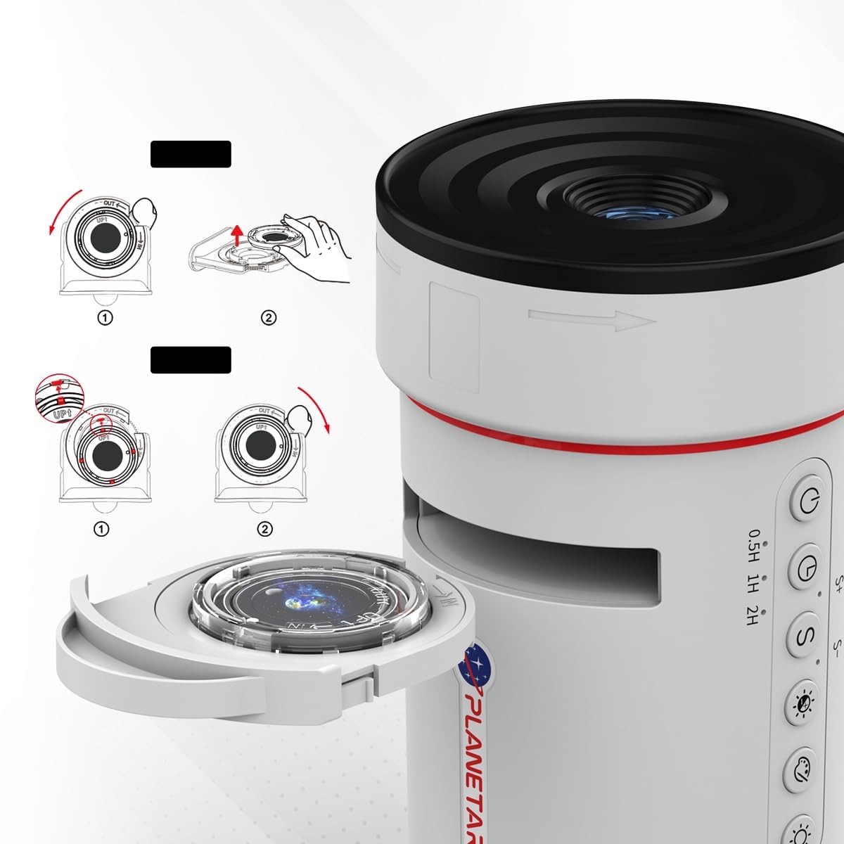 Sternenhimmel Projektor, Planetarium Projektor für Zuhause, Galaxy Projector Lampe mit 10 Planetenscheiben mit Timer, Planetenprojektor für Raumdekoration, Projektor