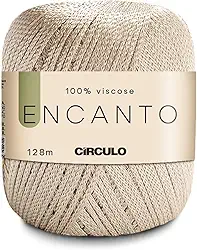 Fio Encanto CIRCULO 100% viscose - luxo e brilho - fio penteado leve - 140 metros, 100 g - Cor 7650 - Amêndoa