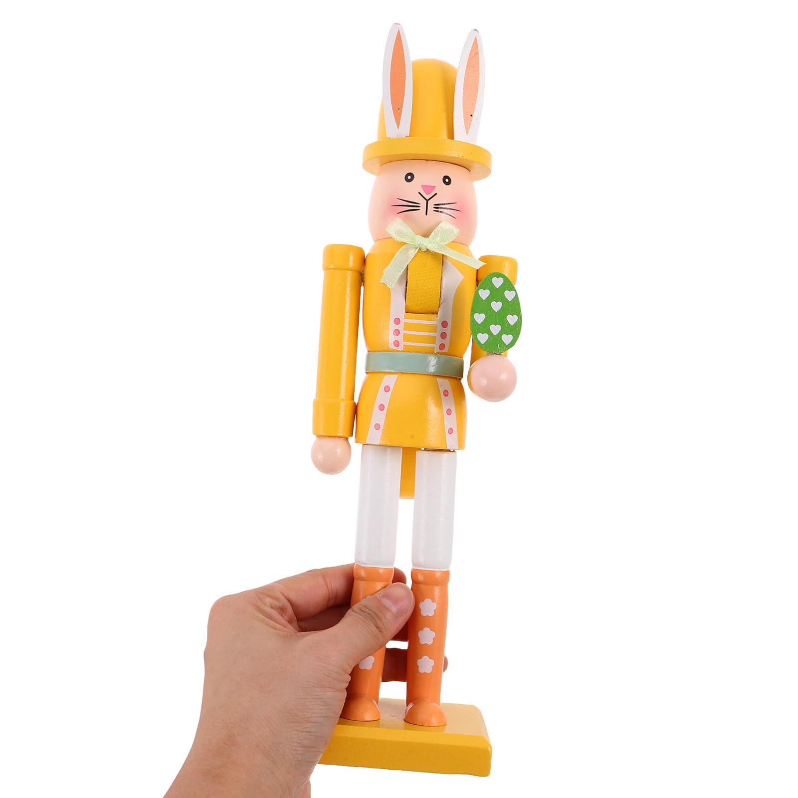 Osterhasen Nussknacker 30cm Gelbe Osterdekoration für Tisch Frühlingsfeste Robuste Osterfigur zur Innenraum Dekoration