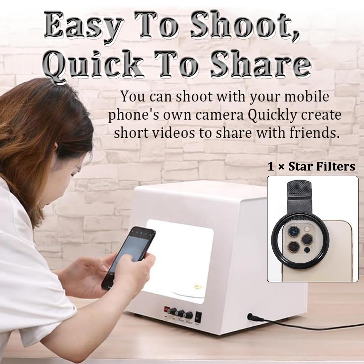 Caja de luz portátil para estudio fotográfico de 22 cm con luz ajustable de 3000 a 5500 K, carpa de luz profesional para fotografía de productos, soporte para colgar o colocar joyas
