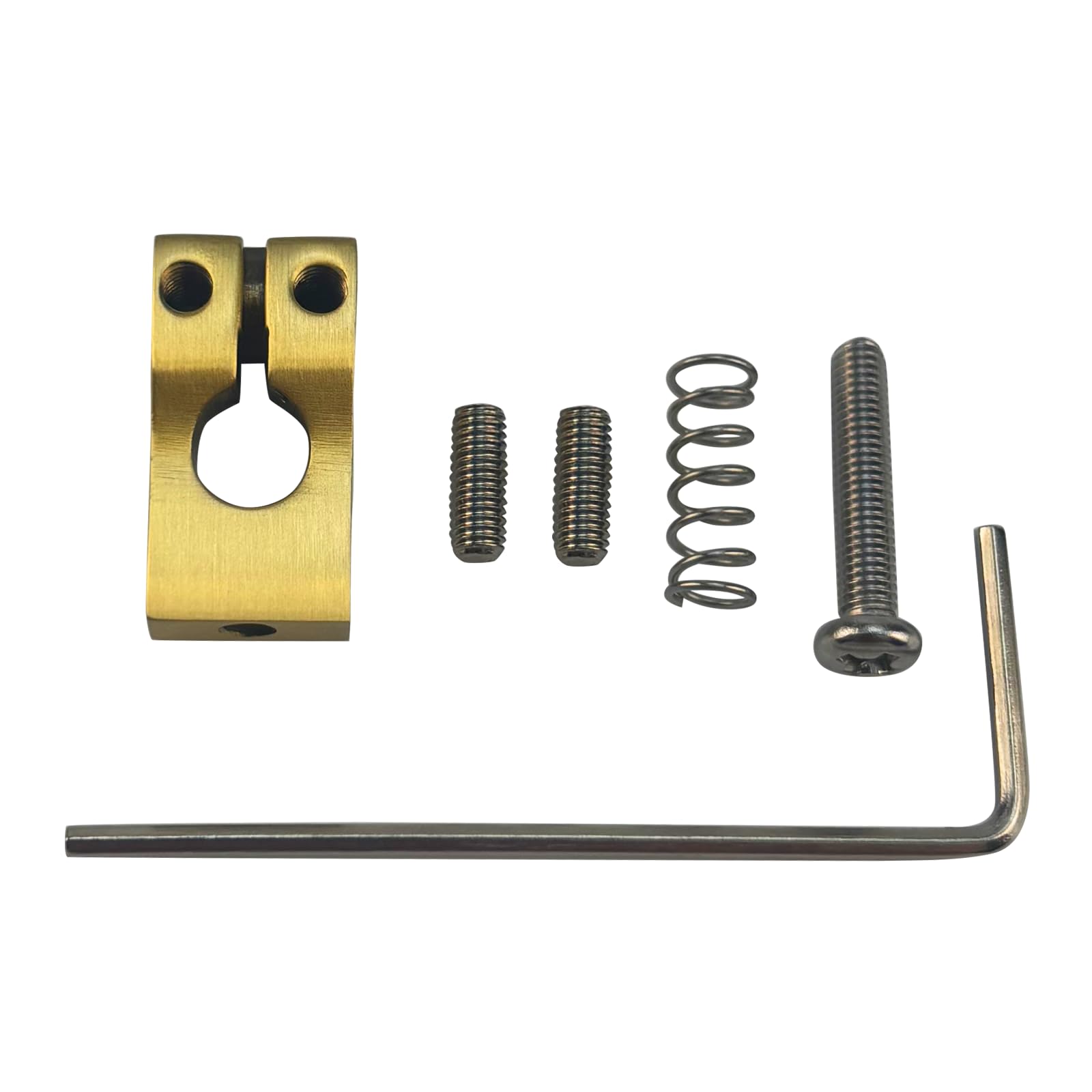 OVSAL Pack of 6 Electric Guitar Bridge Saddles 10.5mm Brass Tremolo Bridge Saddles Compatible with Stratocaster Strat Telecaster Tele 6 String Guitar Replacement Parts (Natural Color of Brass)