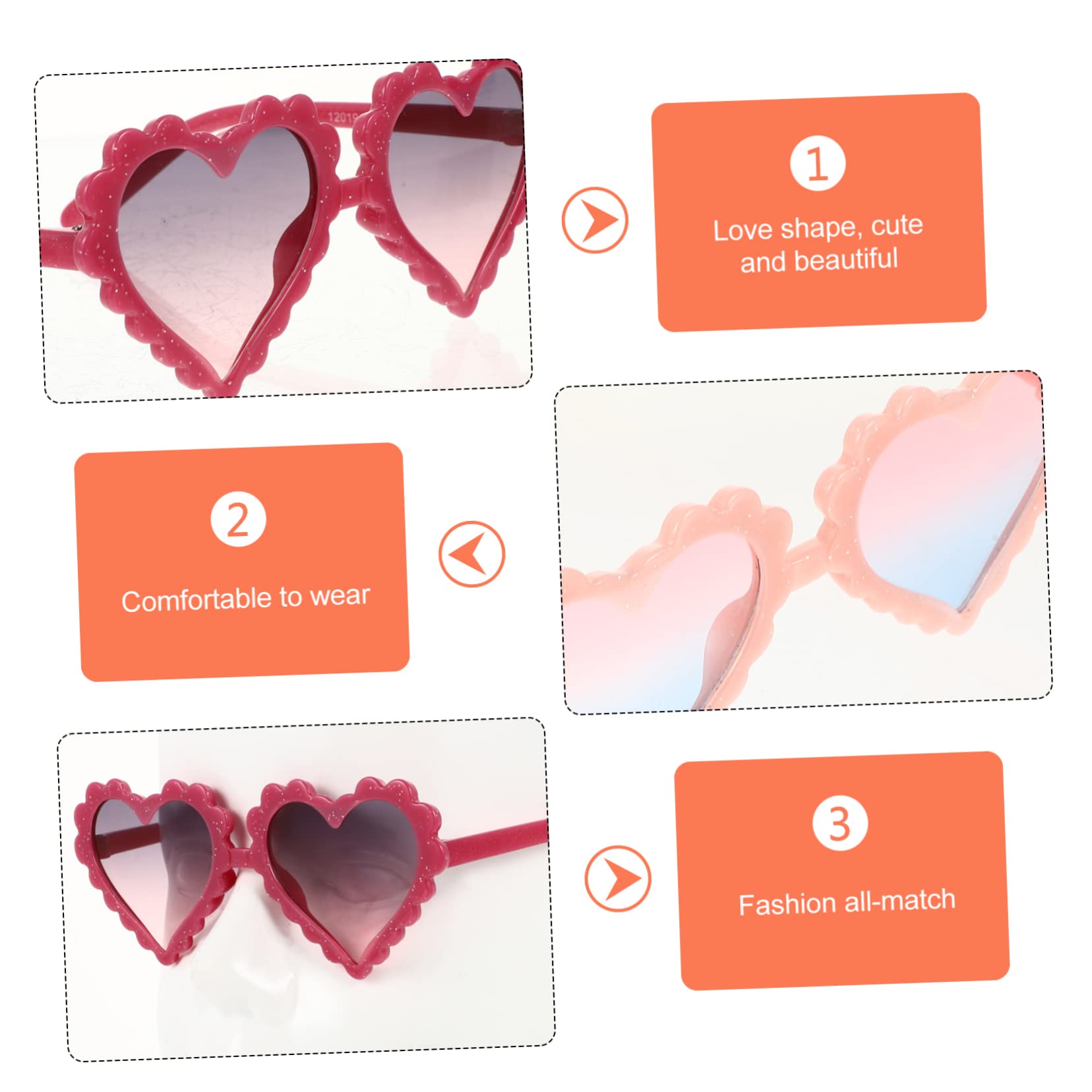 PRETYZOOM 2Pcs Shaped Sunglasses for Adults Vibrant Fashion Eyewear for Parties Cosplay Photo Props Jelly Frames