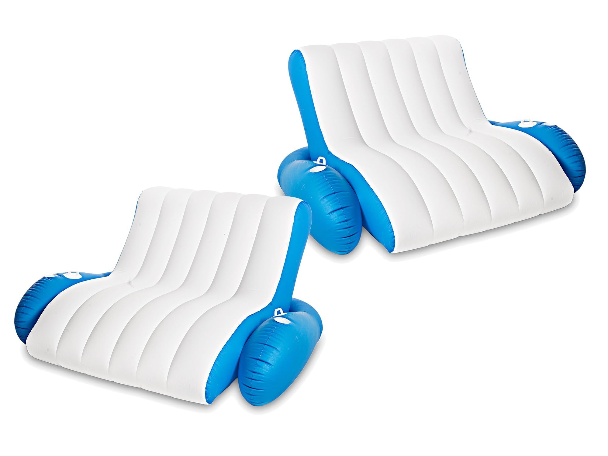 Inflatable Pool Floats Adults, Recliner Luxury Float, 2 or 3 Person, Lounger Chair with Handles, Cup and Phone Holder for Outdoor, Beach, Swimming Pool, Lake, River