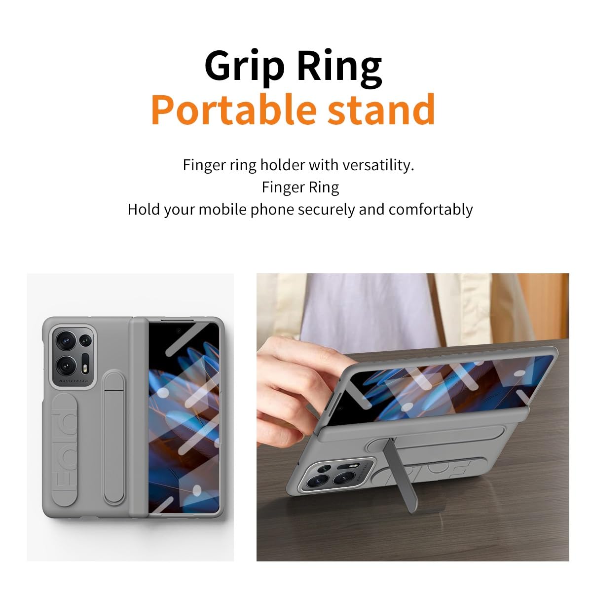 COQUE Custodia per OPPO Find N2 Flip Cover, Custodia per Telefono All-Inclusive Ultra Sottile con Supporto per Cinturino Video, Cover per Telefono Pieghevole per OPPO Find N2 Flip-Blu-nero