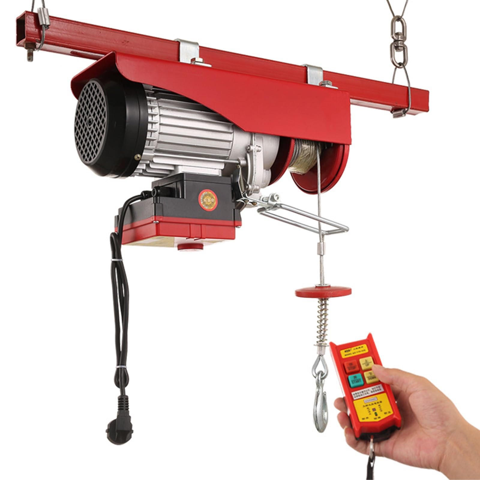 600/800/1000KG 30M Argano Elettrico, Gru Elettrica Portatile In Rame Puro, Due Modalità Di Sollevamento, Sollevatore Per Garage, Fabbrica, Magazzino, Balcone(600KG)