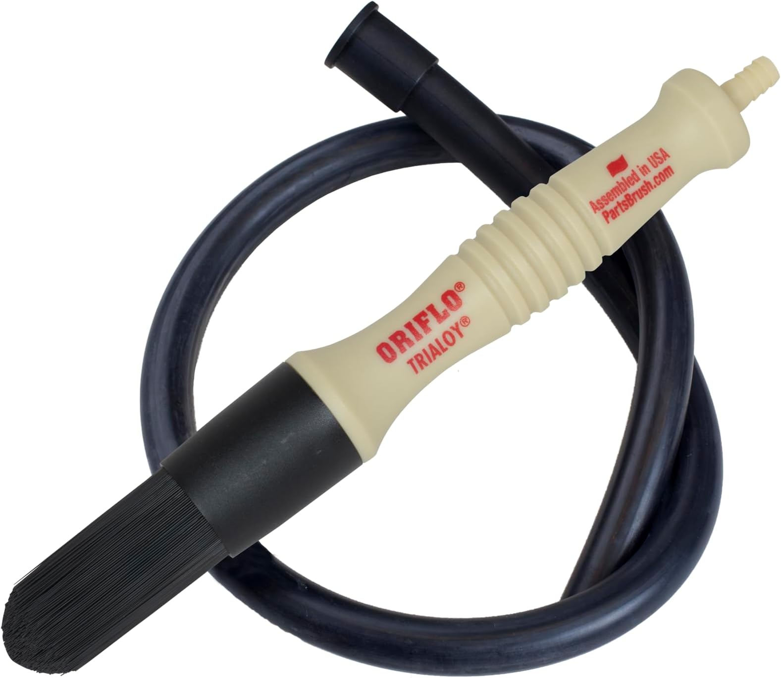 Parts Brush™ Oriflo with Hose (#OR101H) – Flow-Thru Parts Washer Brush with 28” Hose Connects to Washer Nozzle