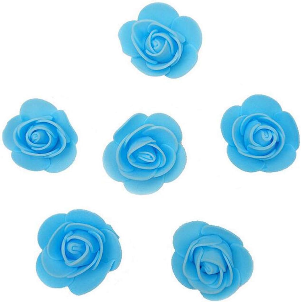 500 Pcs Mini PE Foam Fake Rose Flower Heads Artificial Rose Flowers Handmade DIY Wedding Bride Bouquet Home Decoration(Dark Blue)