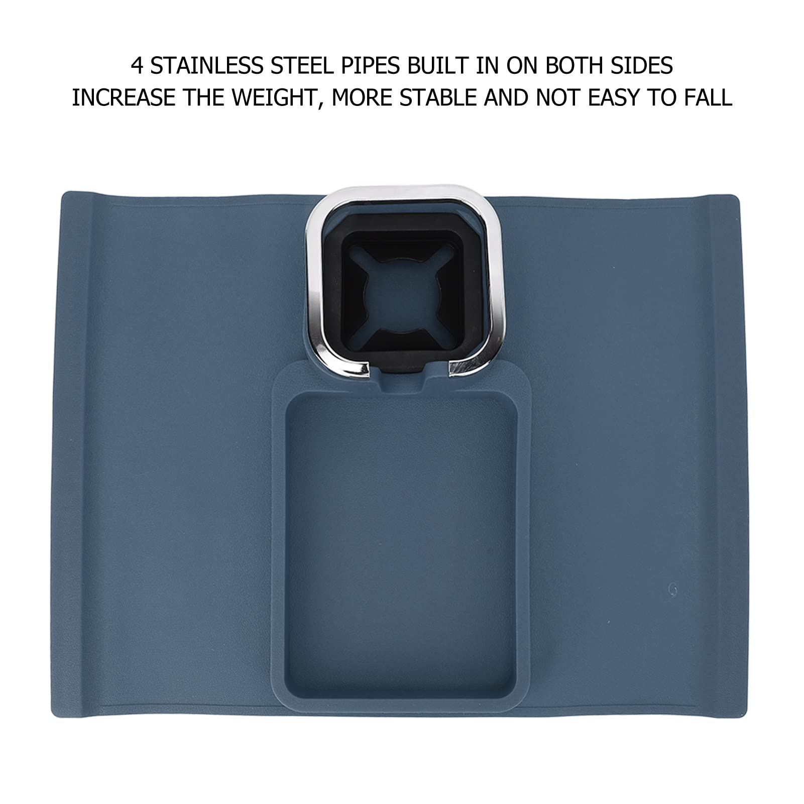 Portabibite Da Divano ROLIZOE – Vassoio Antiscivolo In Silicone Con Portabicchieri (diametro 12 Cm), Tasche Laterali E Supporto Telefono, Per Braccioli Larghezza >15 Cm