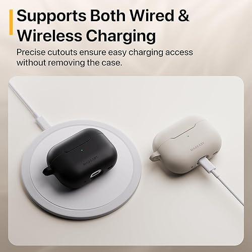 Miniatura 6 de MAGEASY Funda diseñada para AirPods Pro 2, funda protectora a prueba de golpes para AirPods Pro y Pro 2, resistente a las manchas, suave y agradable