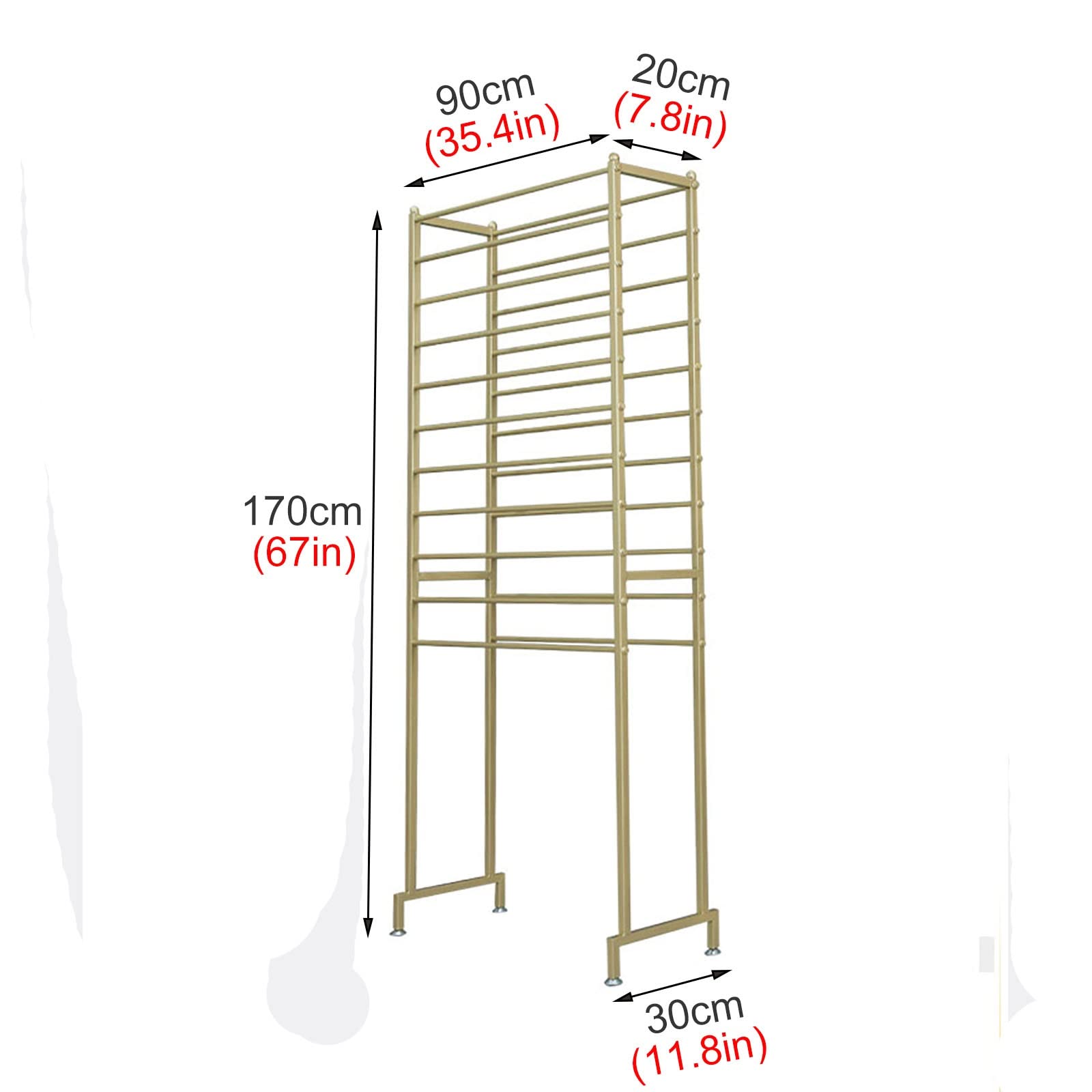 UWYTGF Black Iron Freeestanding Scarf Organizer Stand Wrapping Paper Rack Display,Large Capacity 2 Sided Holder for Retail Store/Flower Shop,11 Tier,Length,90Cm/35.4In