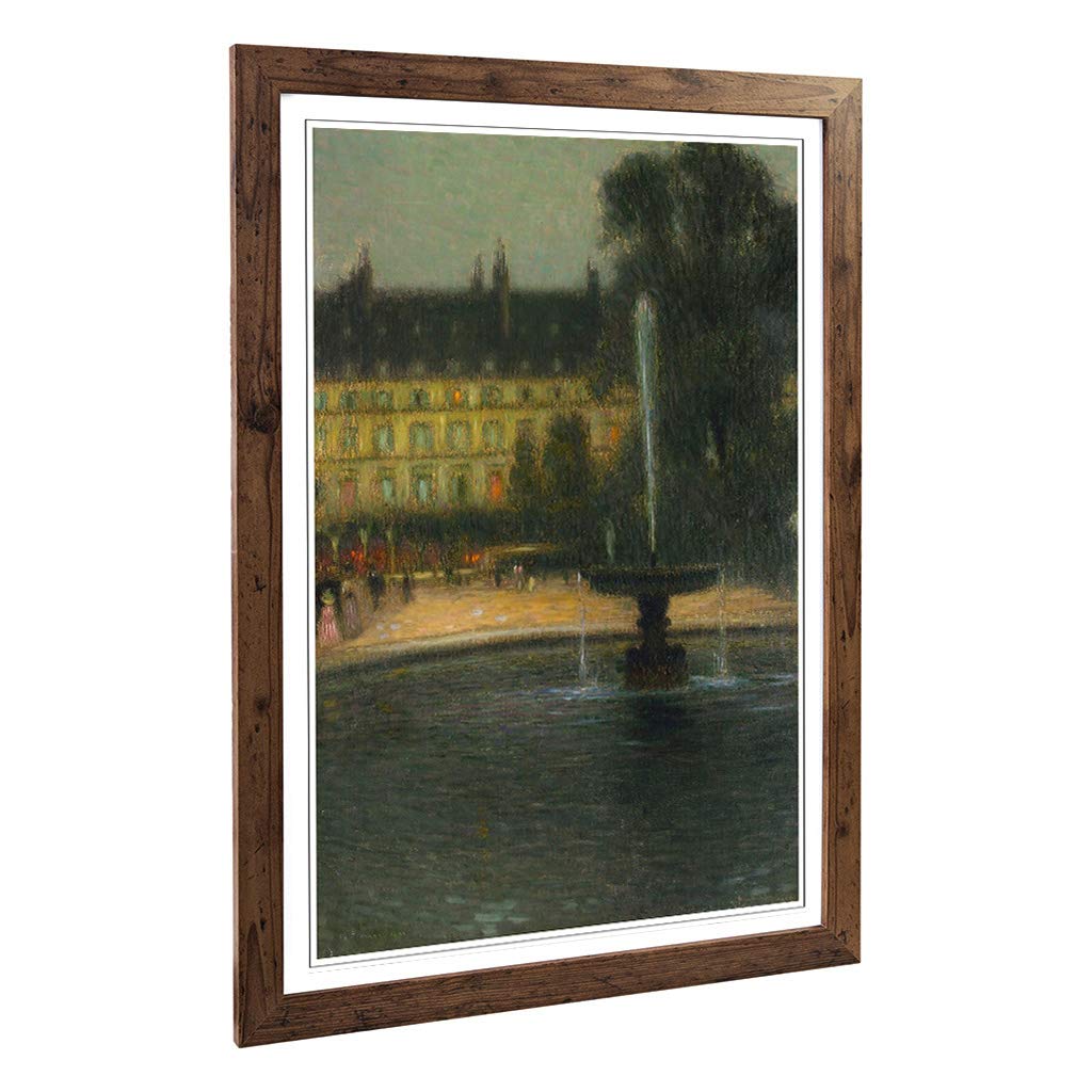 Big Box Art Framed Print of Henri Le Sidaner Tuileries Paris Design | Wall Art Picture | Home Decor for Kitchen, Living Room, Bedroom, Hallway, Walnut, A2 / 24.5x18 Inch / 62x45cm