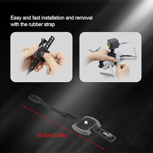 Miniatura 5 de Hanatora Soporte de montaje de expansión de cámara con adaptador para DJI Mini/Mavic Drone, accesorios de soporte de conector de cámaras deportivas