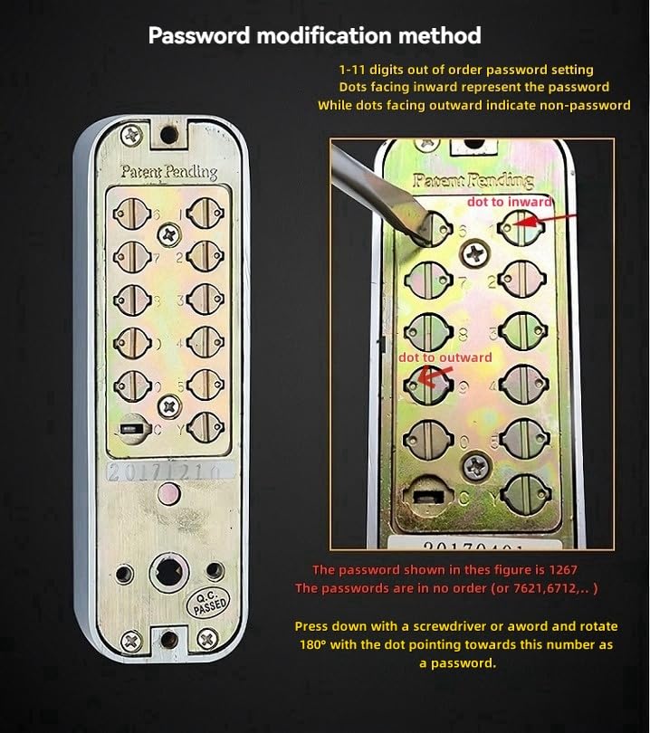 Cerradura mecánica de combinación para puerta de oficina, cerradura de puerta de madera, valla de hierro para exteriores, puerta antirrobo, impermeable, cerraduras de combinación mecánicas